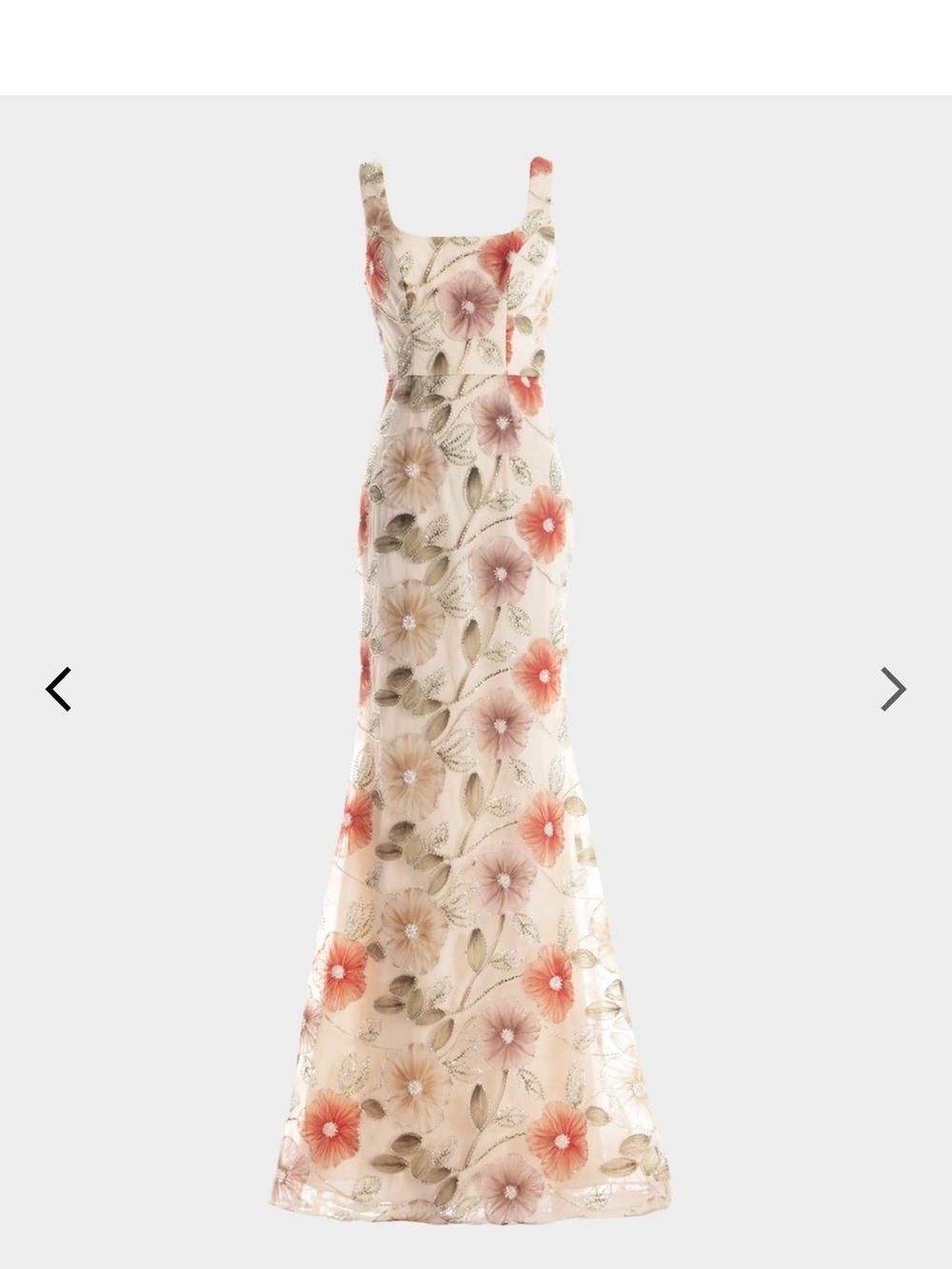 Tyra Sleeveless Beaded Tulle Applique Gown - Picture 3 of 6